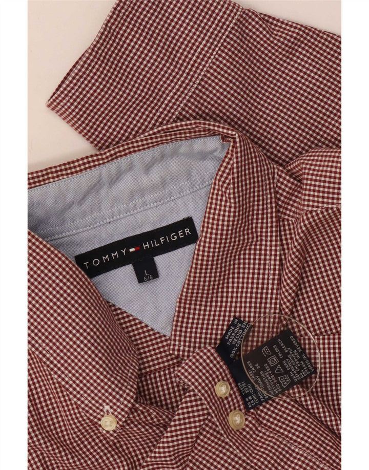 Cămașă Tommy Hilfiger pentru bărbați, mare, roșu, din bumbac