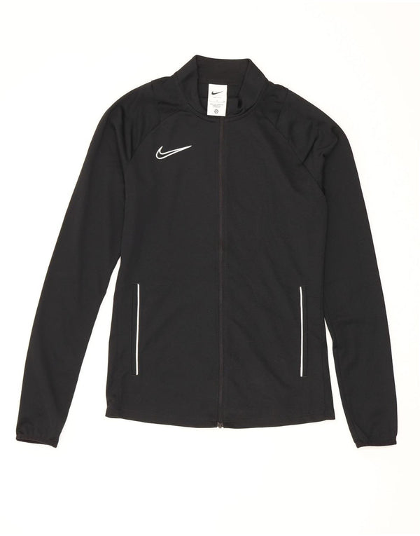 Jachetă de top pentru trening Nike Dri Fit pentru femei UK 10 Mic, poliester, negru