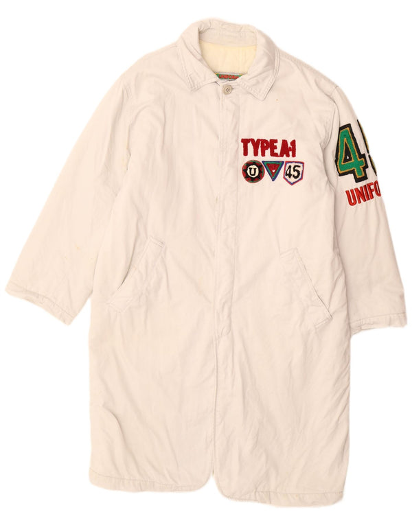 Pardesiu cu grafică uniformă pentru bărbați UK 40 Large White