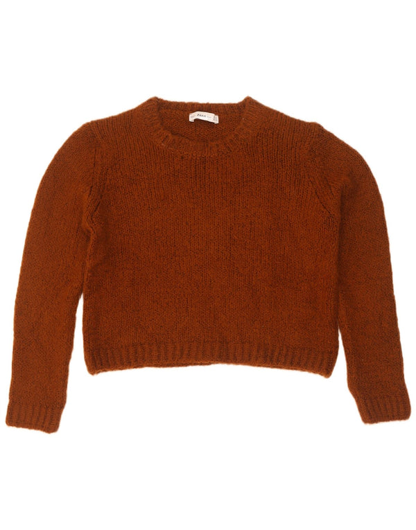 Pulover pentru femeie cu gât de barcă Zara UK 14 maro mediu acrilic
