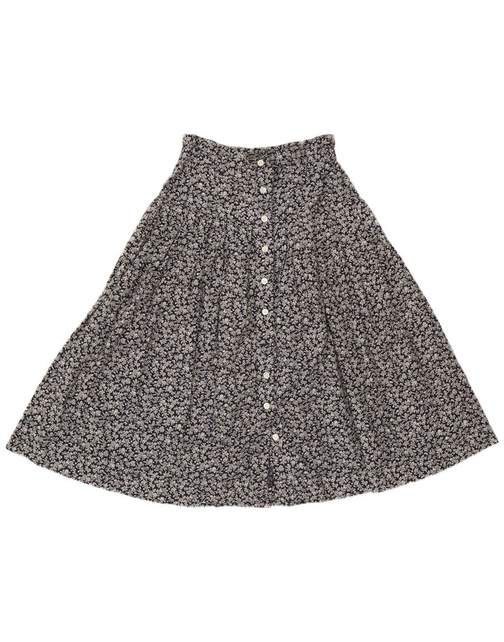 Fustă A-Line plisată Simonetta, pentru femei, W26, mică, albastru marin, floral