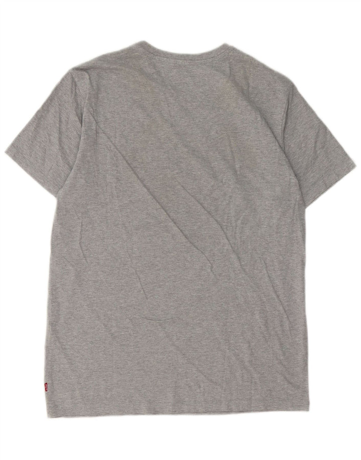 Tricou cu grafic Levi's pentru bărbați Top din bumbac cu pete gri mediu