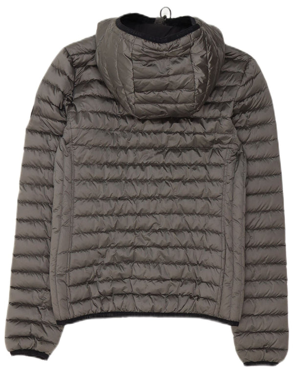 Jachetă căptușită cu glugă Superdry pentru femei UK 8 Small Gri Poliester