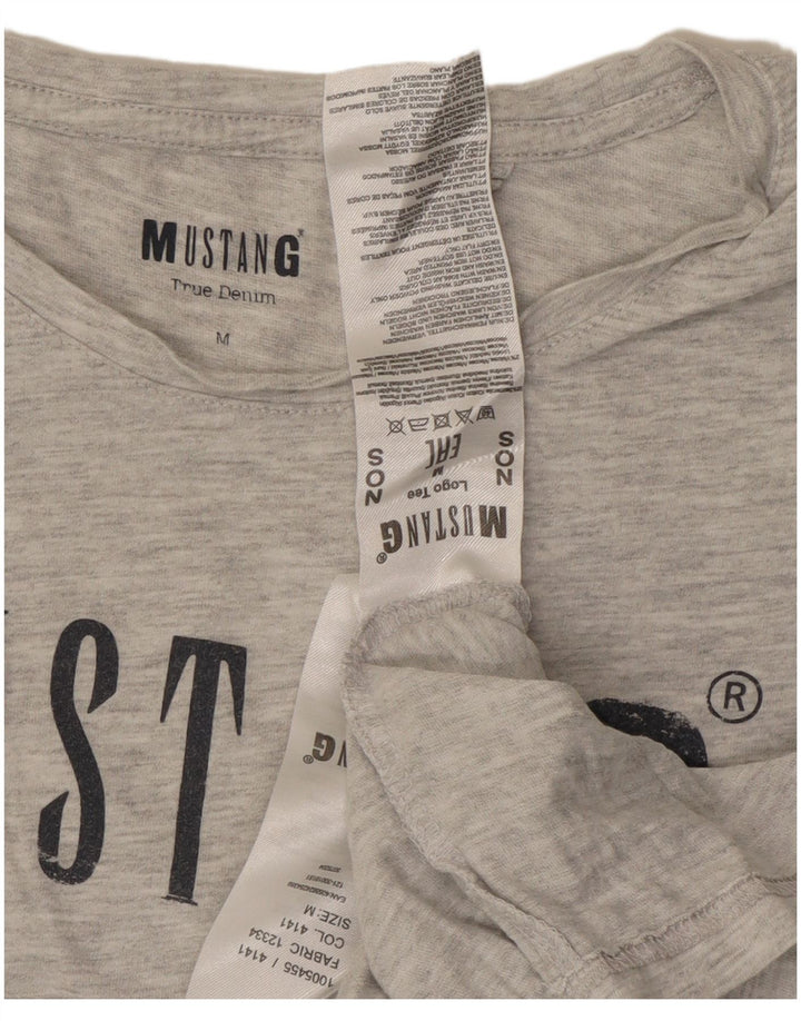 MUSTANG Tricou cu grafic pentru femei Top UK 14 Medium Gri Pete Bumbac