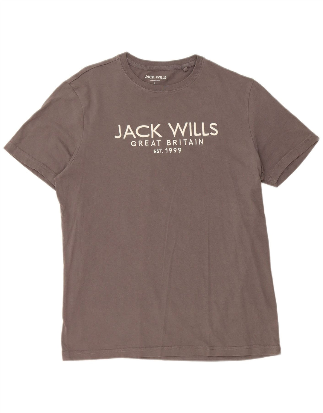 JACK WILLS Tricou grafic pentru bărbați, cu croială clasică, top, gri mediu