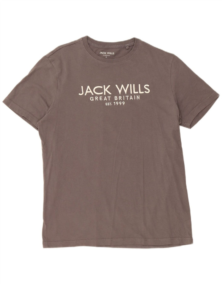 JACK WILLS Tricou grafic pentru bărbați, cu croială clasică, top, gri mediu