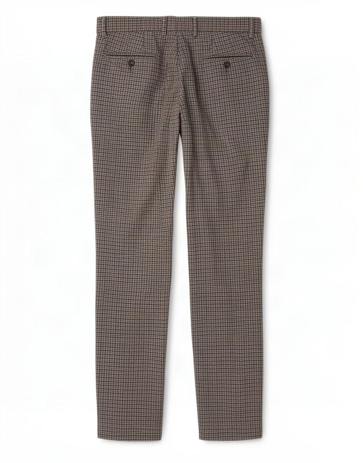 Pantaloni de costum drepți pentru bărbați Benetton IT 48 Medium L34 L34 Gri Houndstooth