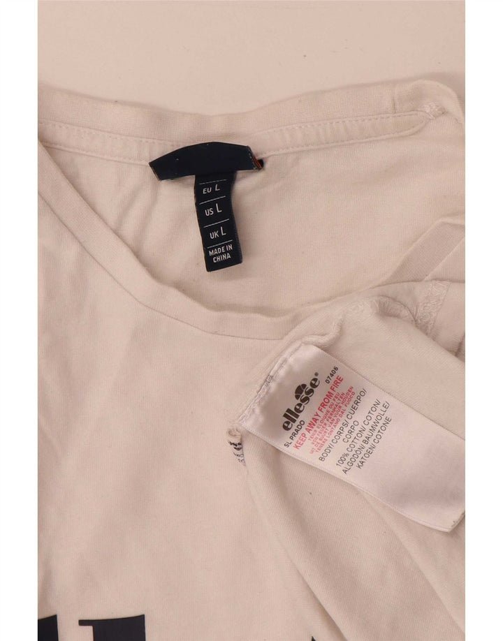Tricou grafic pentru bărbați Ellesse Top mare din bumbac alb