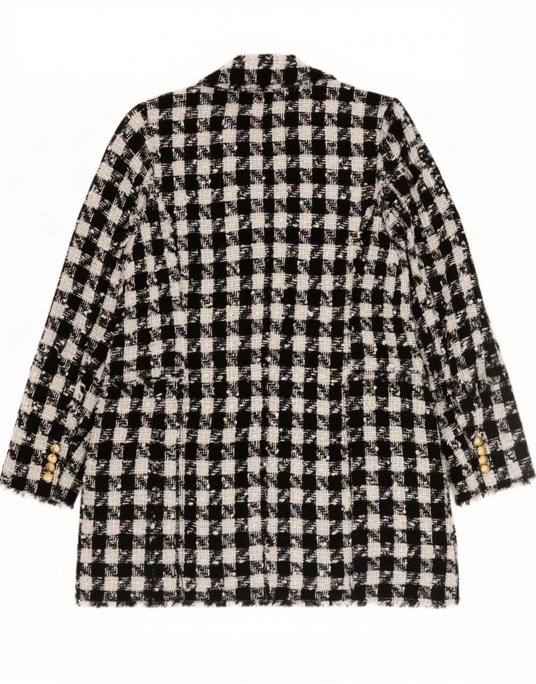 Palton dublu pentru femei Zara Marea Britanie 18 XL, poliester cu picior de gală negru