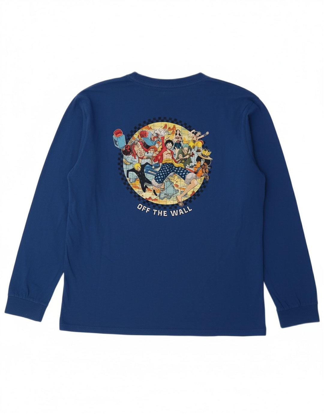 VANS Băieți Pălărie de Paie Crew Graphic Top Mânecă Lungă 14-15 Ani XL Albastru