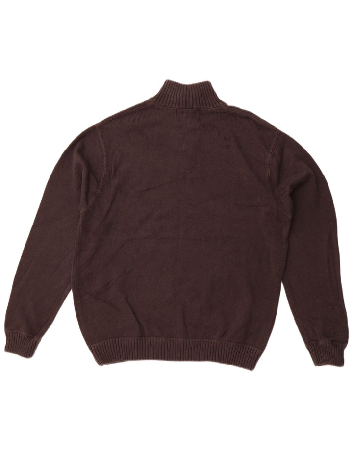 EDDIE BAUER Pulover pentru bărbați cu fermoar și gât, bumbac mare, gri
