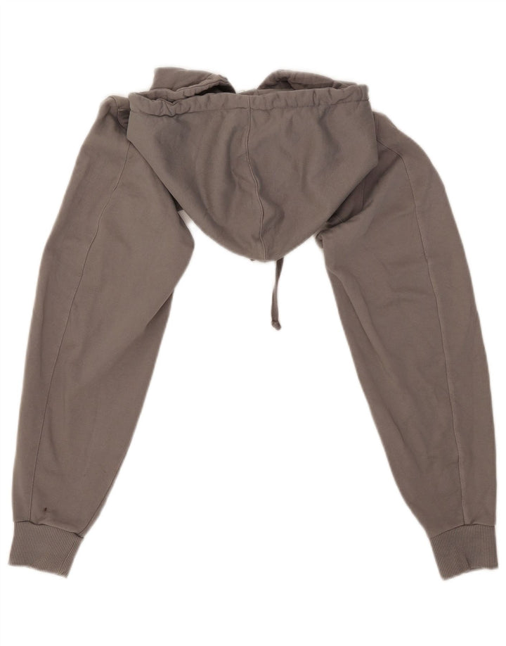 Top crop cu glugă pentru femei Zara UK 12, gri mediu