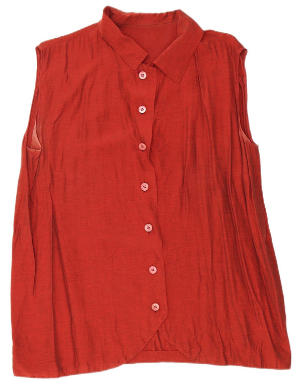 Bluză cu cămașă fără mâneci pentru femei Vintage UK 18 XL Bordeaux