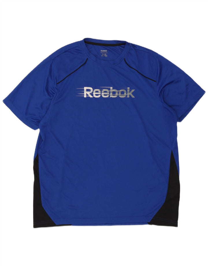 Tricou grafic pentru bărbați Reebok Top XL, albastru, poliester color bloc