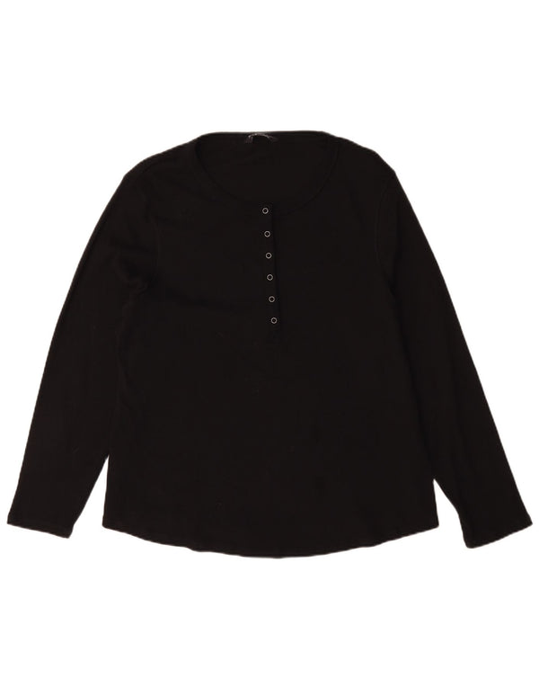 Marks & Spencer Top pentru femei cu mânecă lungă UK 22 3XL bumbac negru