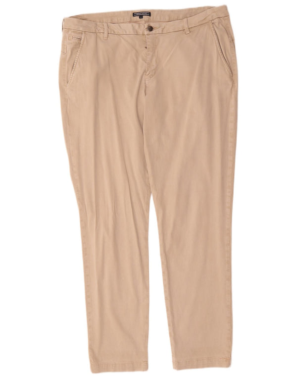 Pantaloni chino slim pentru femei Tommy Hilfiger US 14 XL W38 L30 bej bumbac