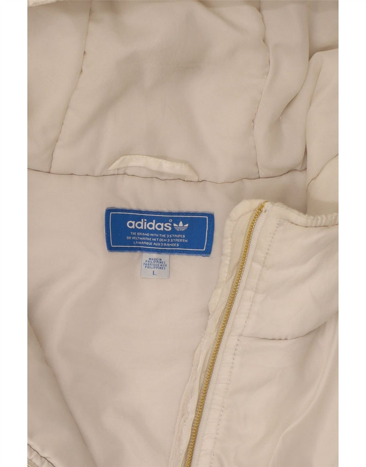 Jachetă bomber cu glugă pentru bărbați Adidas UK 40 Large White