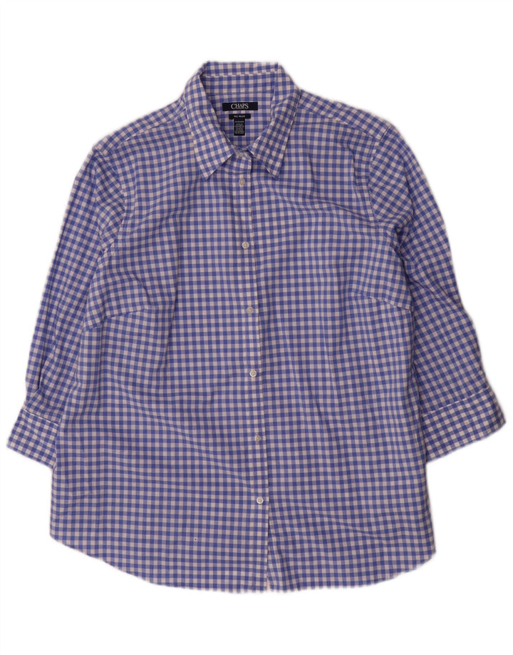 Cămașă Chaps pentru femei UK 18 XL Blue Gingham Bumbac