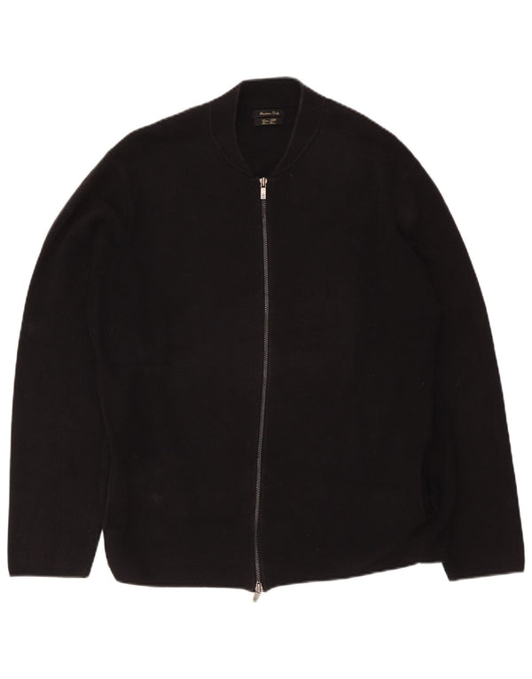 Pulover cardigan Massimo Dutti pentru bărbați 2XL bumbac negru