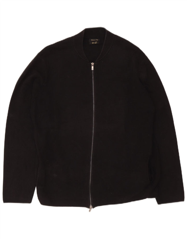Pulover cardigan Massimo Dutti pentru bărbați 2XL bumbac negru