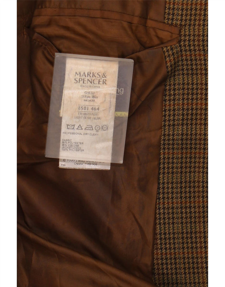 MARKS & SPENCER Jachetă pentru bărbați cu 2 nasturi, UK 46 XL, maro, picioare de găină