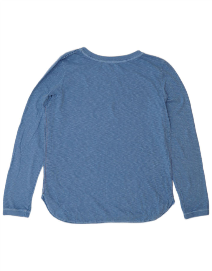 White Stuff Top pentru femei cu mânecă lungă UK 12 Medium Blue Bumbac