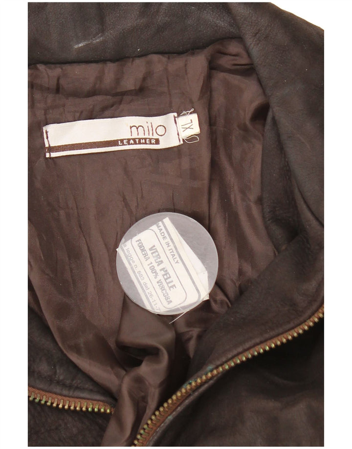 Jachetă din piele vintage pentru bărbați UK 42 XL din piele maro