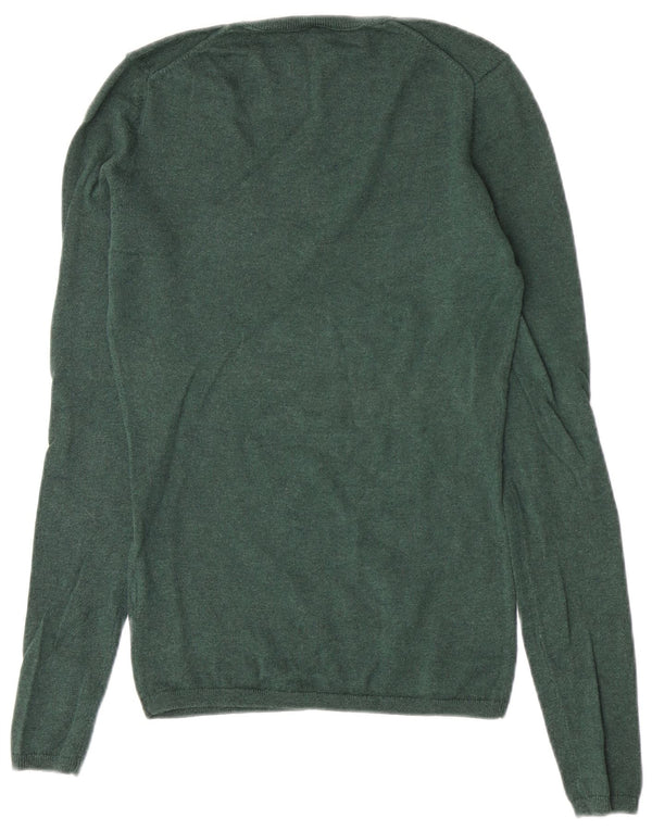 Pulover cu decolteu în V Tommy Hilfiger pentru femei, cu ajustare normală, UK 6 XS, verde