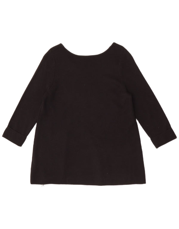 Marks & Spencer Top pentru femei cu mâneci 3/4 UK 16, mare, neagră, viscoză