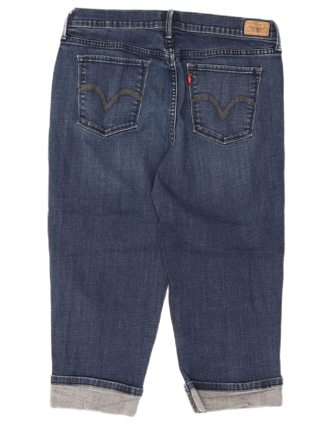 Jeans Capri pentru femei LEVI'S US 12 Large W32 L19 Bumbac bleumarin