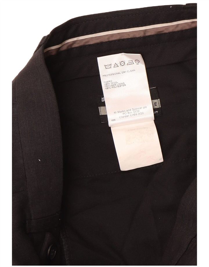 Marks & Spencer Pantaloni de costum pentru bărbați L32 L29 Lână maro