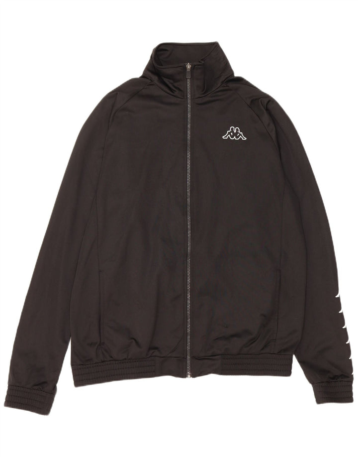 Jachetă de trening grafică pentru bărbați Kappa, mare, negru, poliester