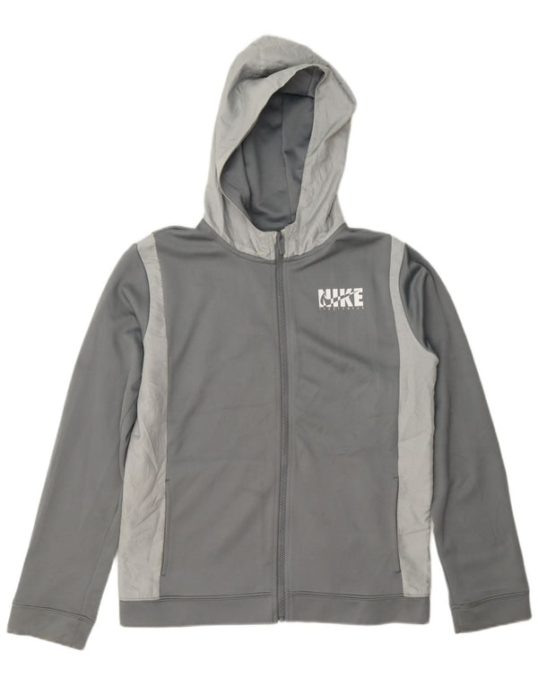Pulover Nike pentru băieți, cu fermoar, 13-14 ani, XL, gri, poliester color bloc