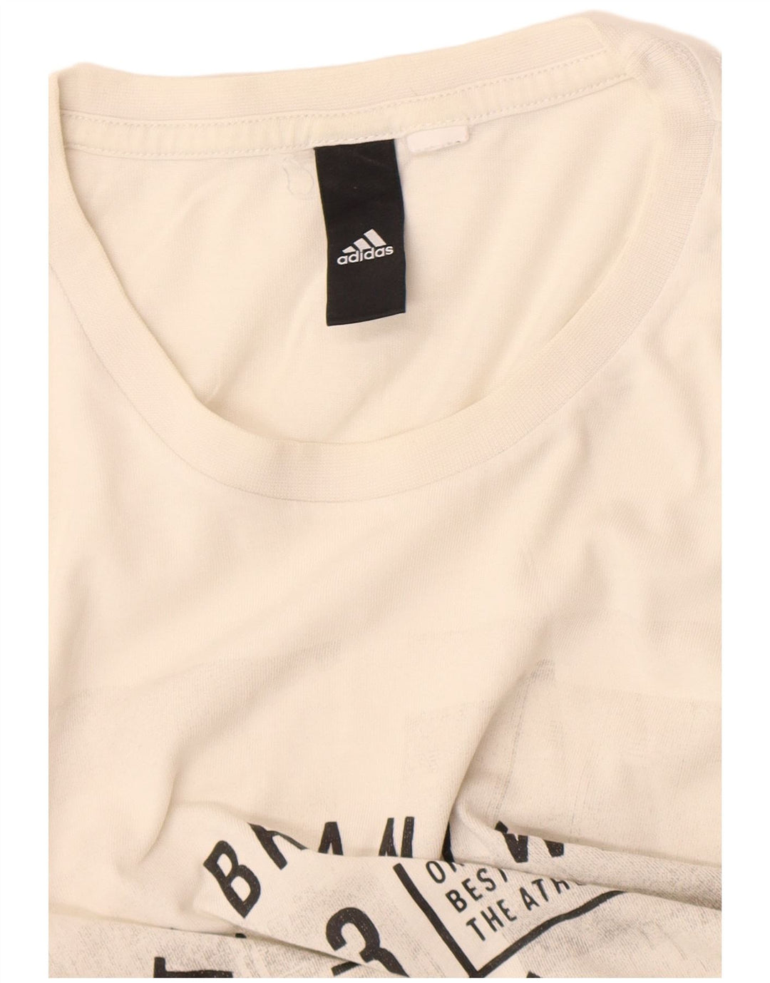Tricou grafic cu trei dungi Adidas pentru bărbați Top Mediu Alb
