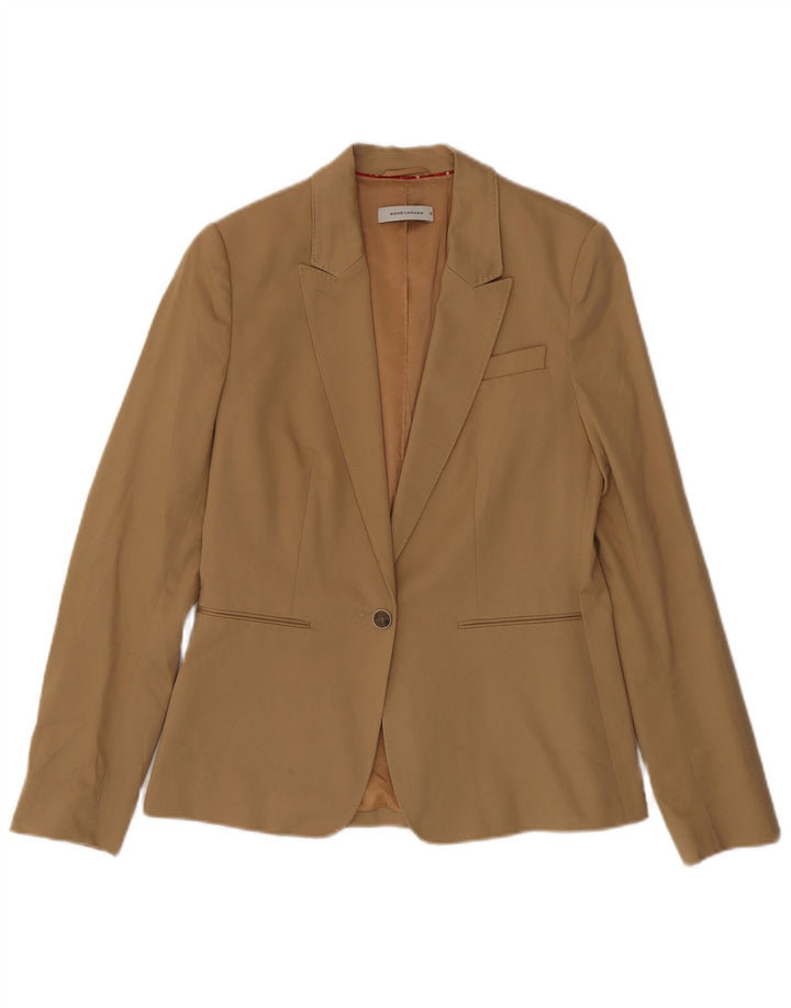 Rene Lezard Jachetă Blazer Femei 1 Buton EU 38 Bumbac Mediu Bej