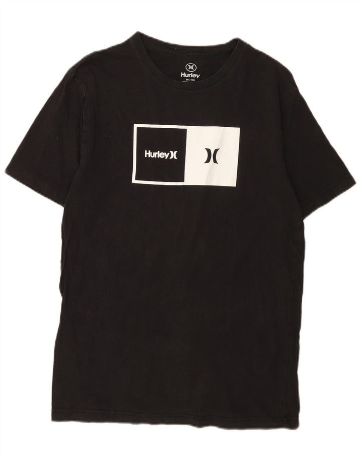 Tricou grafic pentru bărbați Hurley Top mic, negru, bumbac