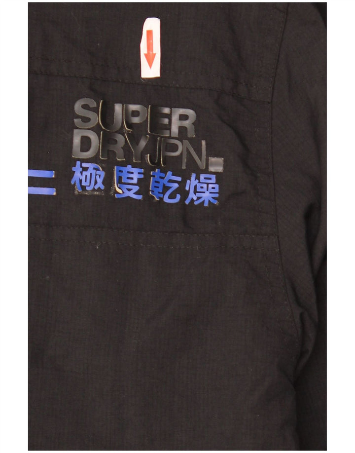 SUPERDRY Jachetă de ploaie grafică The Wind Attacker pentru bărbați UK 44 2XL Nylon negru