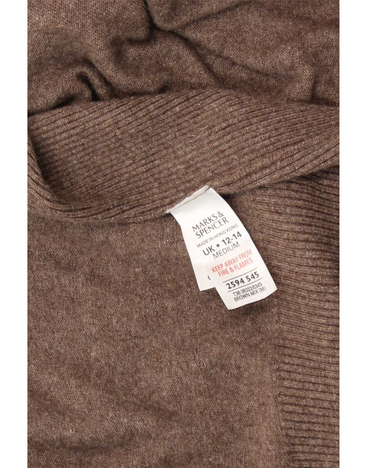 Pulover cardigan asimetric pentru femei Marks & Spencer UK 12/14 maro mediu