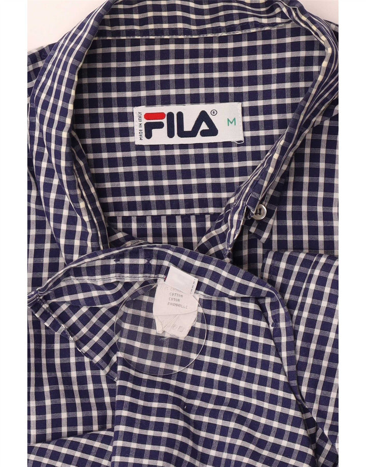 Cămașă pentru bărbați Fila Regular Fit Bumbac Vichy, Albastru Marin mediu