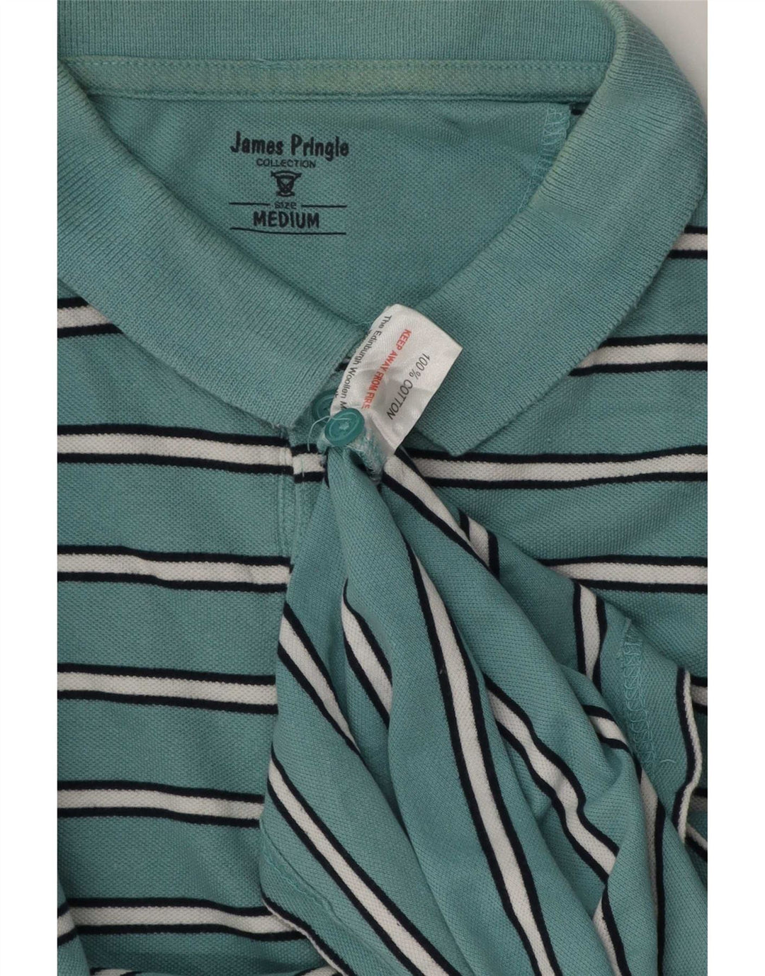 Cămașă polo pentru bărbați James Pringle, bumbac cu dungi albastre medii