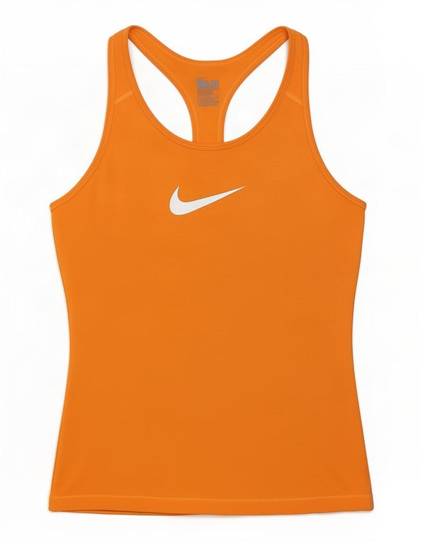 Top cu vestă grafică Nike Dri Fit pentru femei UK 14 Large Yellow