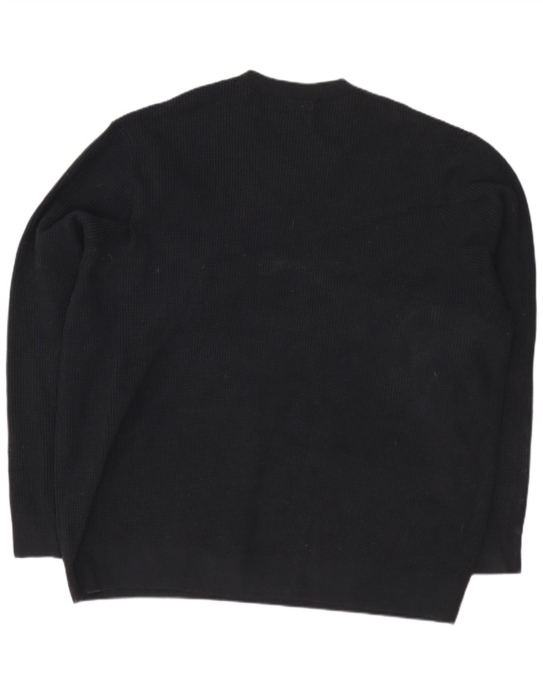 Pulover pentru bărbați Marks & Spencer cu gât crew, bumbac negru 3XL
