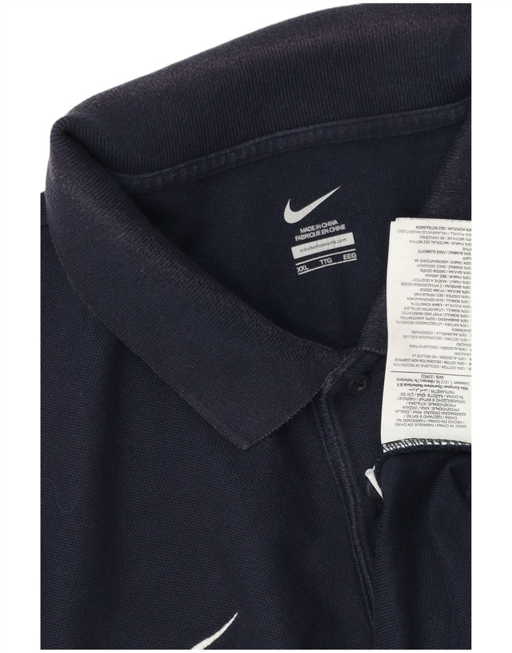 Tricou polo Nike pentru bărbați 2XL, bumbac bleumarin