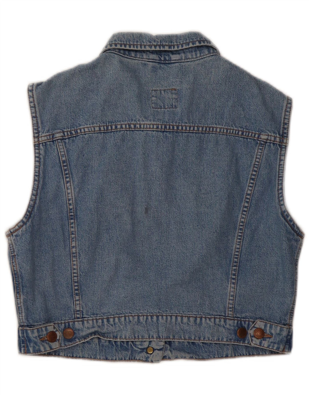 PIONEER Gilet de denim crop pentru femei UK 14, bumbac albastru mediu