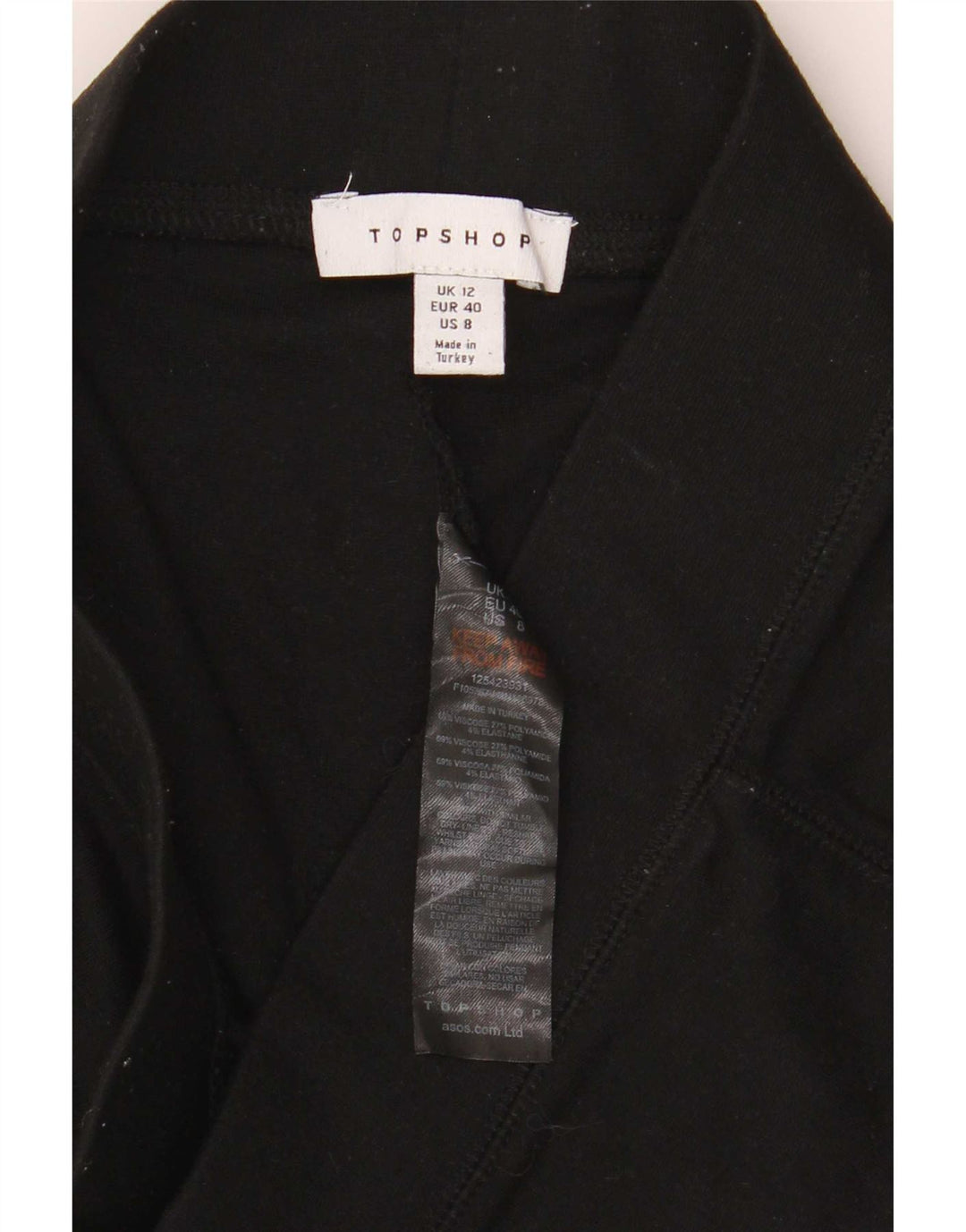 Leggings pentru femei Topshop UK 12 Medium Black Viscose