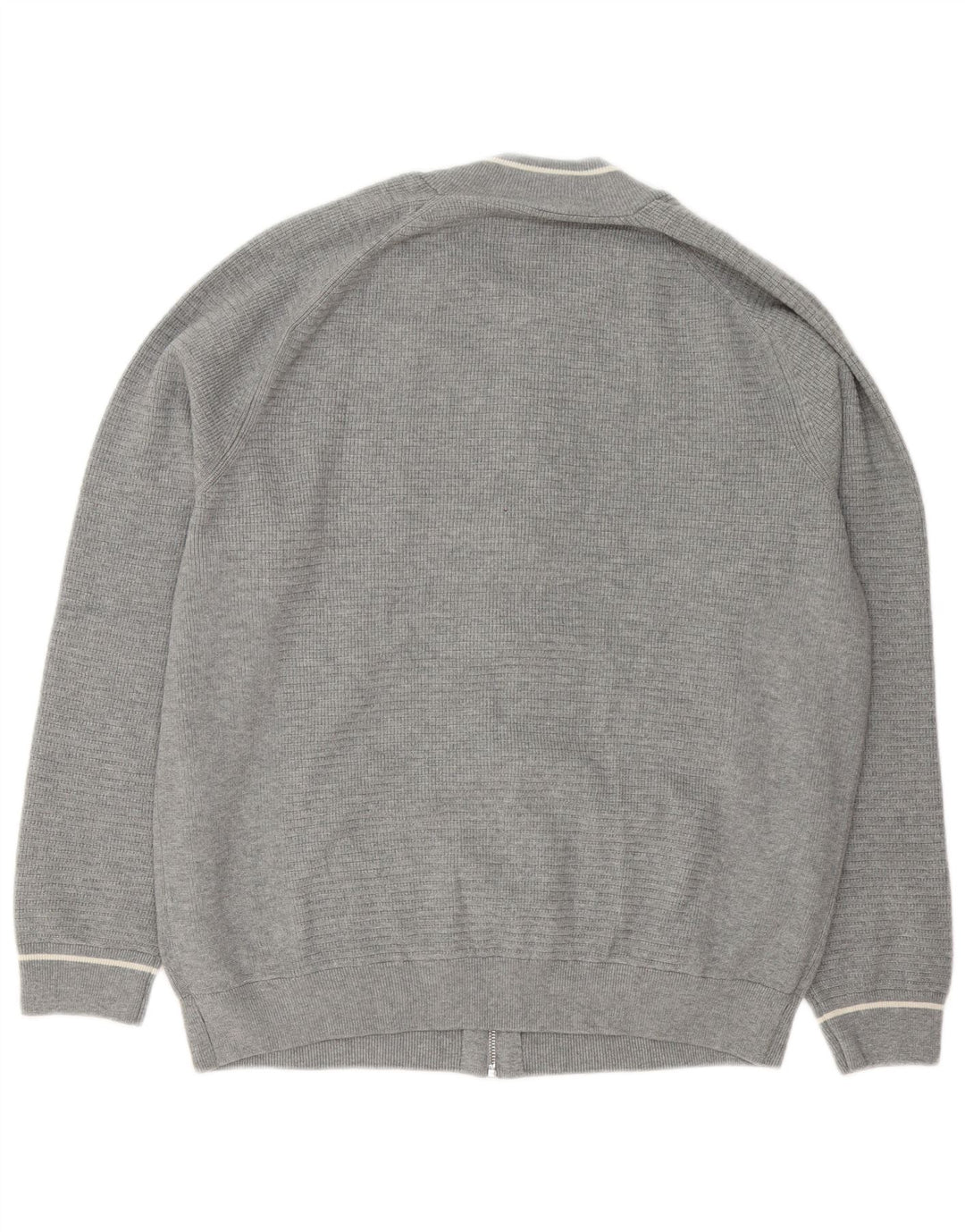 Pulover cardigan cu fermoar complet pentru bărbați Marks & Spencer, bumbac gri 2XL