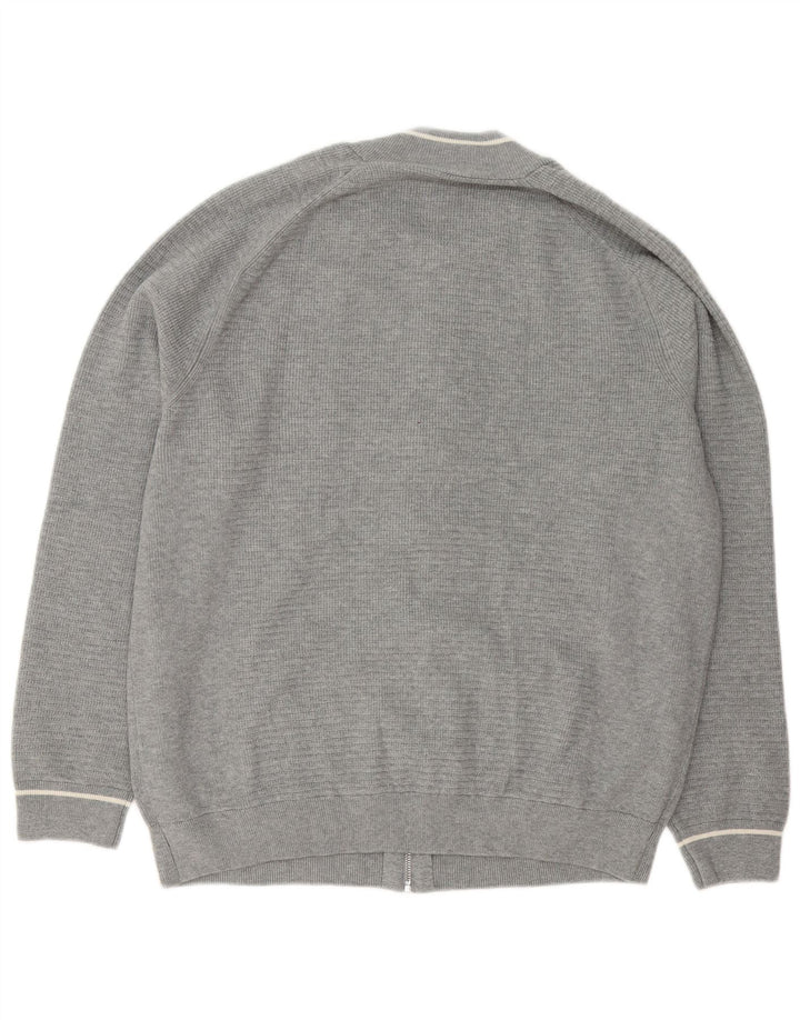 Pulover cardigan cu fermoar complet pentru bărbați Marks & Spencer, bumbac gri 2XL
