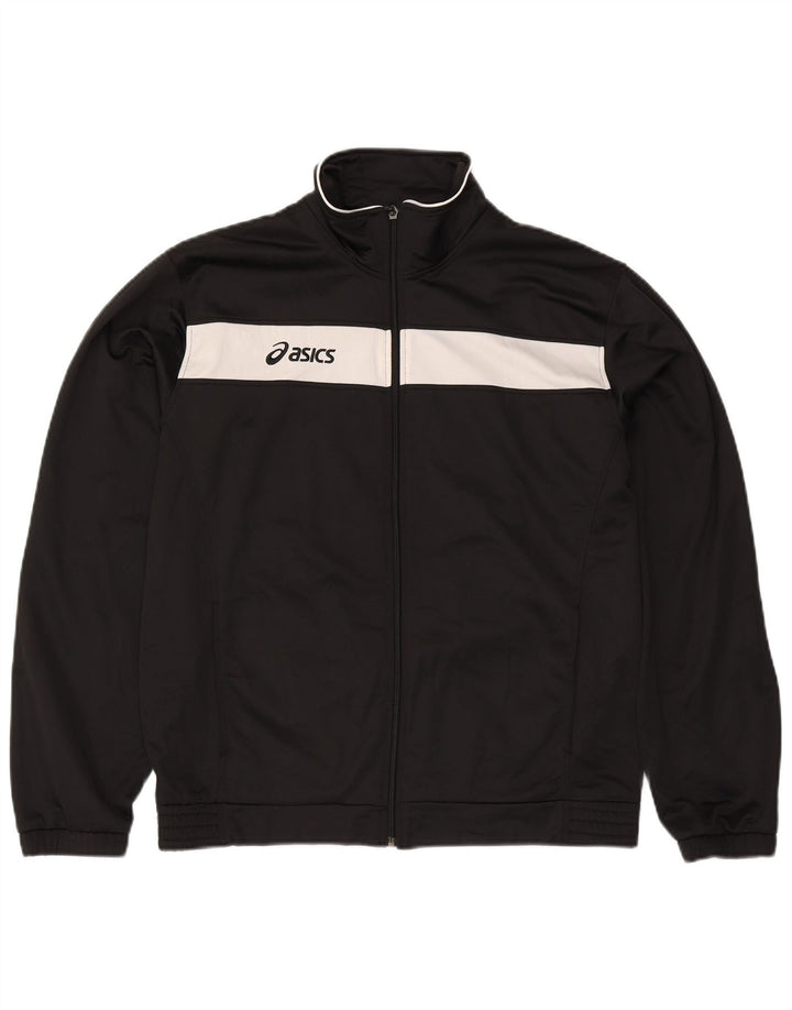 Jachetă de top pentru trening grafic Asics pentru bărbați XL, poliester color bloc negru