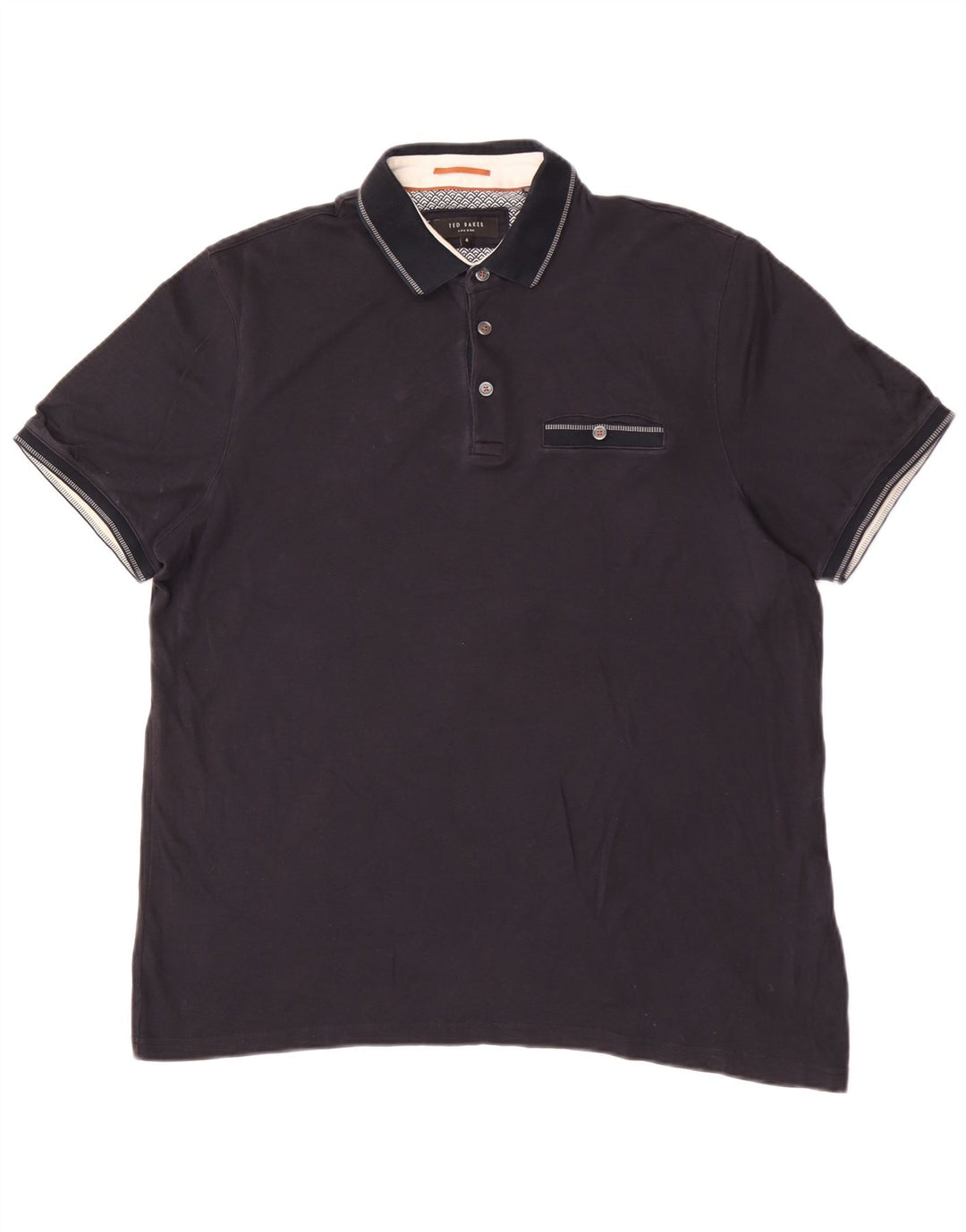 Tricou polo pentru bărbați Ted Baker Mărimea 4 mare din bumbac bleumarin