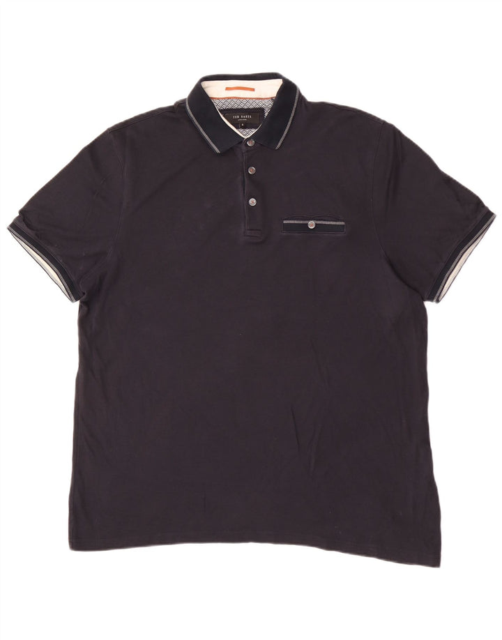 Tricou polo pentru bărbați Ted Baker Mărimea 4 mare din bumbac bleumarin